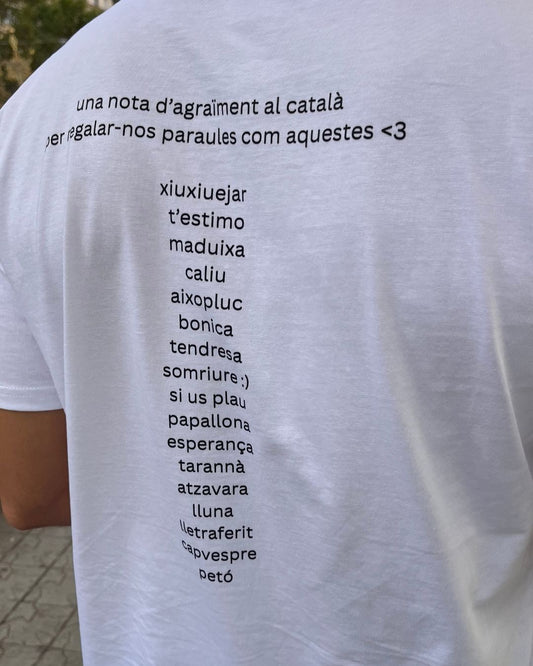 Samarreta 'Una nota d’agraïment al català' (unisex)