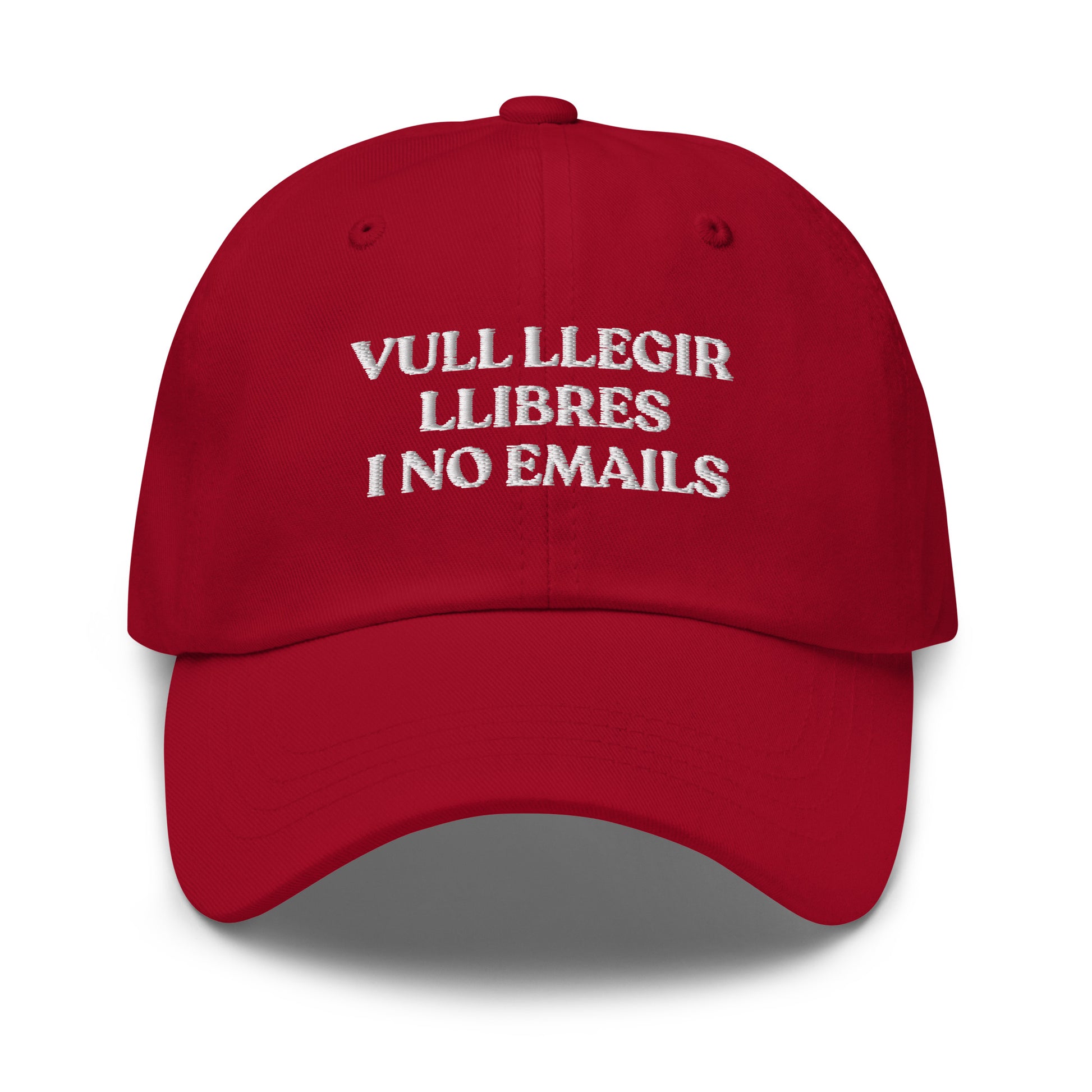 Gorra Vull llegir llibres i no emails Catalan Words