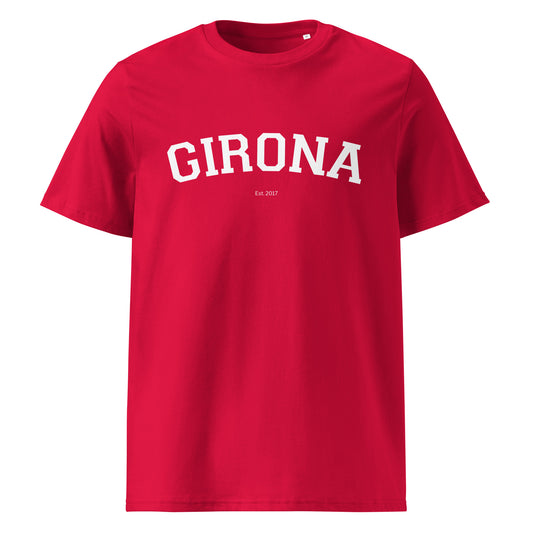 Samarreta amb el text “Girona” en estil universitari vintage, dissenyada per a la col·lecció Catalan Varsity.

