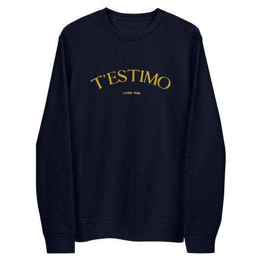 Dessuadora t'estimo. Catalan Words. Unisex. Productes en català.